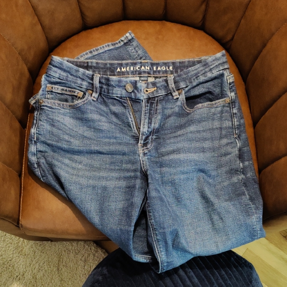 American Eagle Outfitters Women's Classic Blue Straight Leg Jeans
